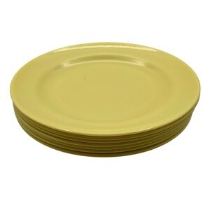 7 Mid Century Mod Vintage Mallo-Ware #70 Buttercup Yellow 7” Salad Plates Melmac
